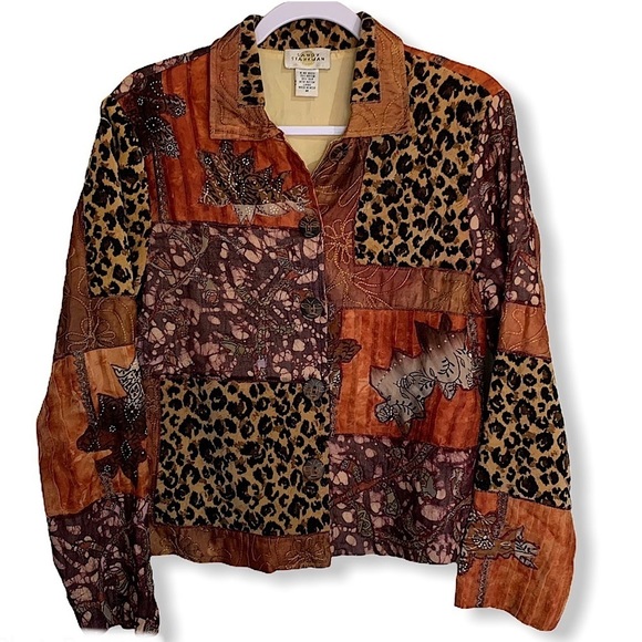 Sandy Starkman Jackets & Blazers - VINTAGE Sandy Starkman Mixed Media Jacket Size M